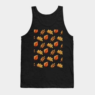 Autumn Watercolor Leaves Pattern Tank Top